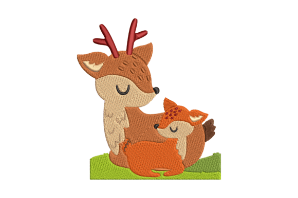 Deer Family: A Tender, Timeless Embroidery Design for Meaningful Gifts