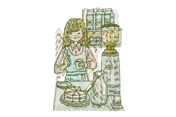 Happy Time for Coffee Embroidery Design