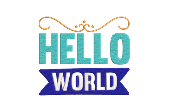 Hello Word Embroidery Design