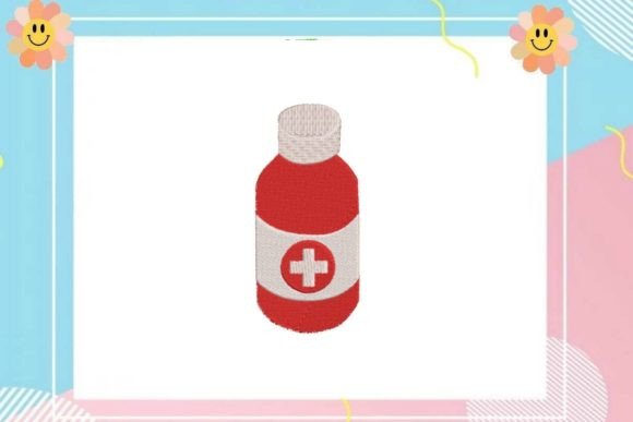Medicament Bottle Embroidery