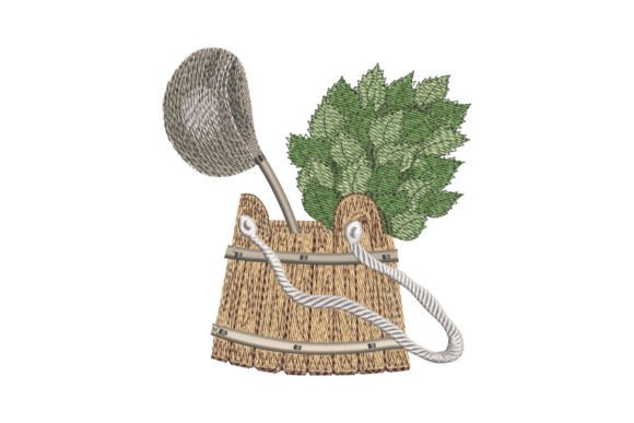 Sauna Bucket and Birch Broom