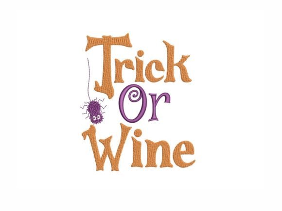 Trick or Wine: A Playful Halloween Embroidery Design Worth Personalizing