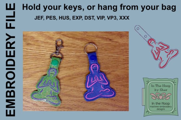 Yoga Key Fob: A Seasonal Wellness Embroidery Staple